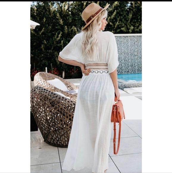 Swim Nwt White Lace Beach Cover Up Poshmark